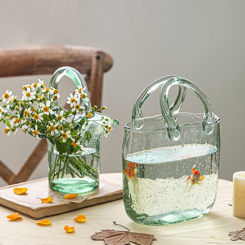 Planted Aquarium Jar - Nordic Tabletop Glass Flower Vase Handbag