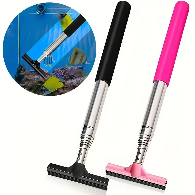 Planted Aquarium Tools - Telescopic Aquarium Scraper Brush,Multi-Purpose Tool for