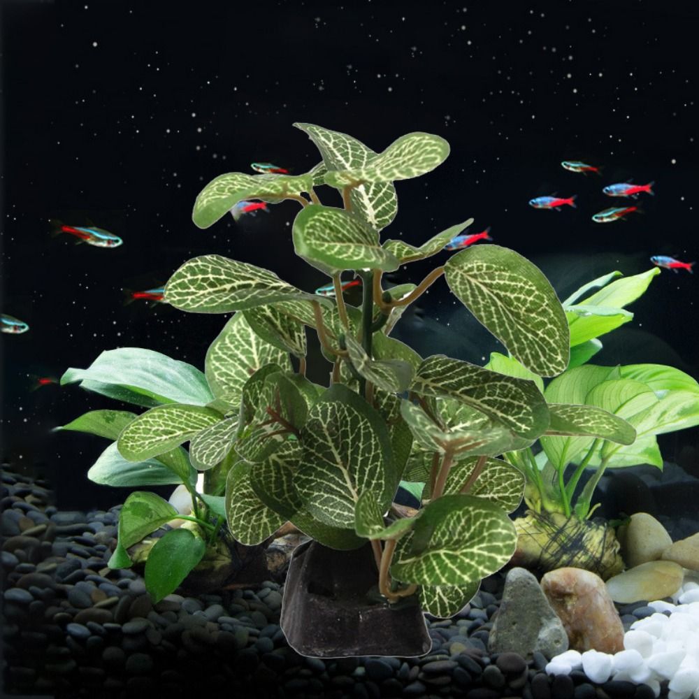 Planted Aquarium Jar - Decorative Silk Realistic Underwater for Fish