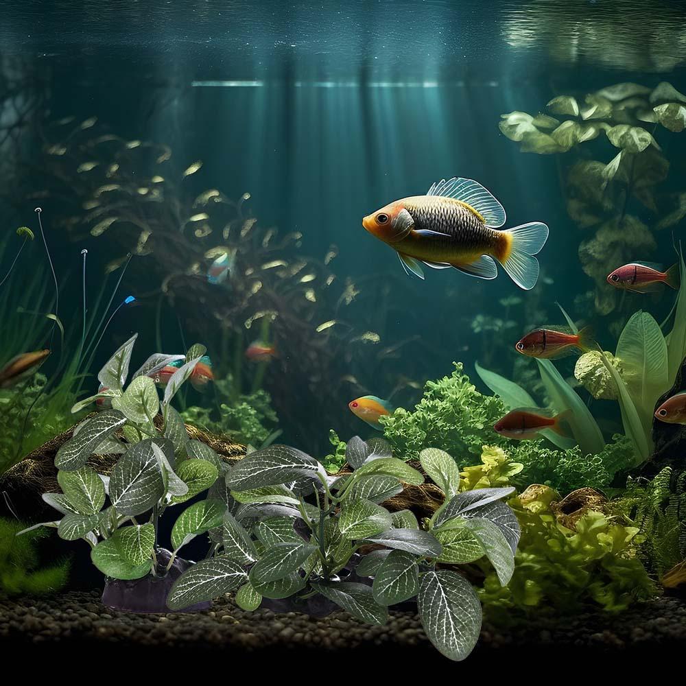 Planted Aquarium Jar - Silk Plastic Realistic for Fish Tank