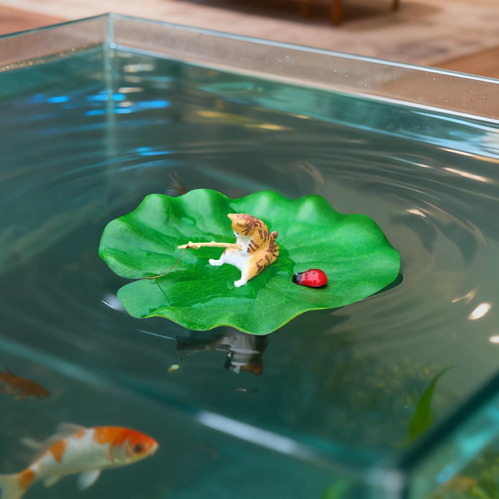 Mini Floating Cat Fishing Lotu - Aquarium Planted Tree recension och pris
